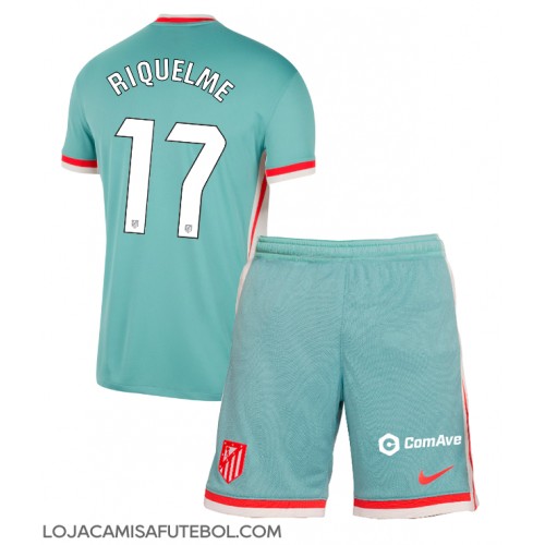 Camisa de Futebol Atletico Madrid Rodrigo Riquelme #17 Equipamento Secundário Infantil 2024-25 Manga Curta (+ Calças curtas)